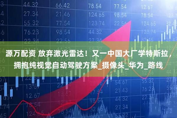源万配资 放弃激光雷达！又一中国大厂学特斯拉，拥抱纯视觉自动驾驶方案_摄像头_华为_路线